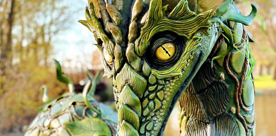Artwork Display of Life-sized Dragons
